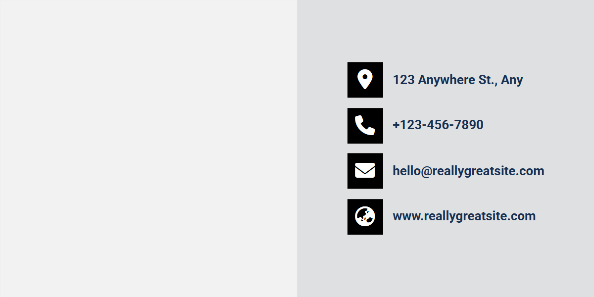 Person details on business card layout