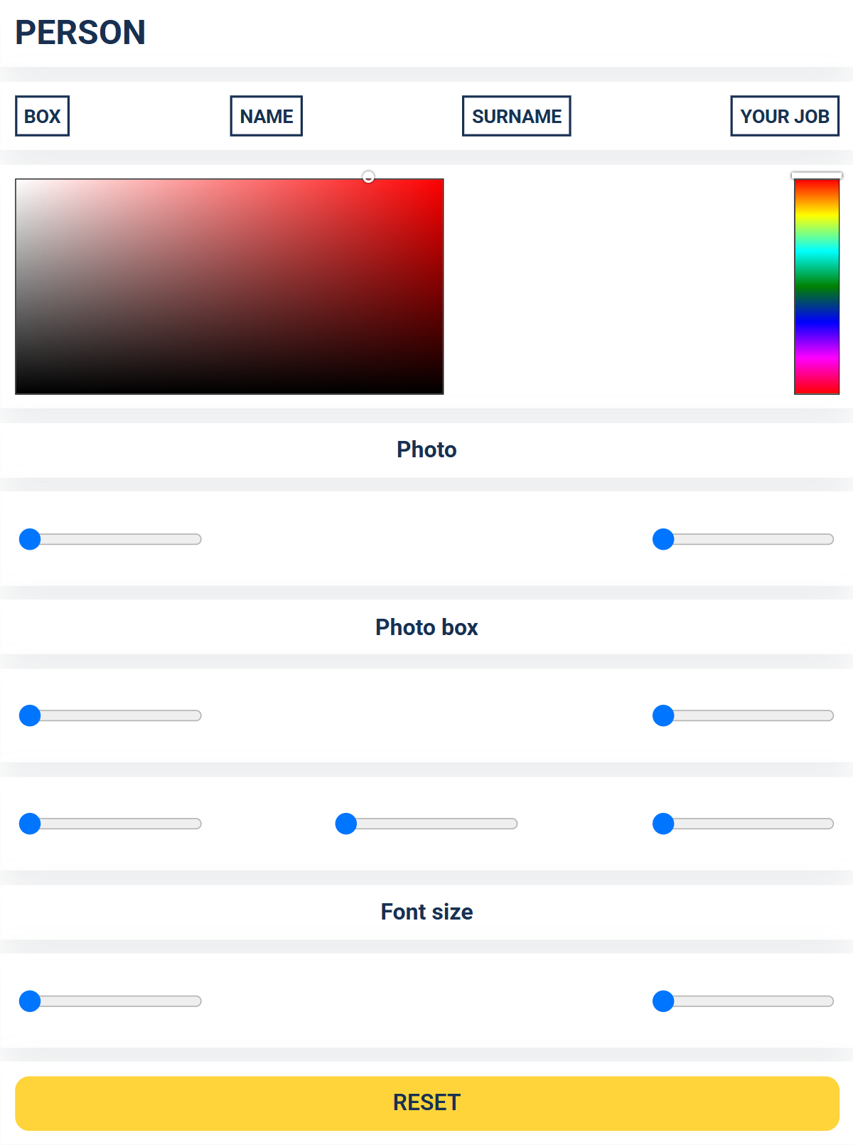How to add person section to card